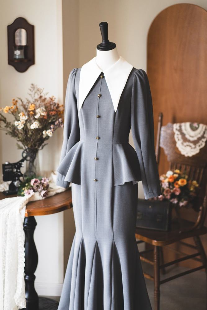 Forest Wardrobe Micro Wind Forest French Fishtail Dress