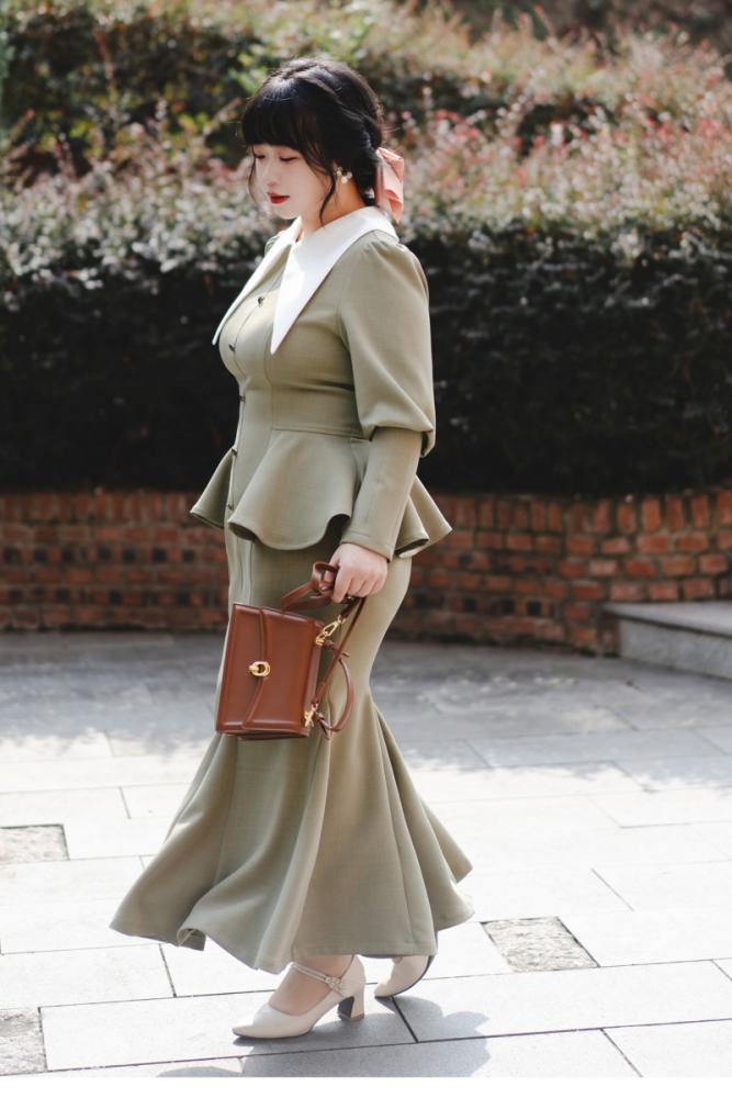 Forest Wardrobe Micro Wind Forest French Fishtail Dress