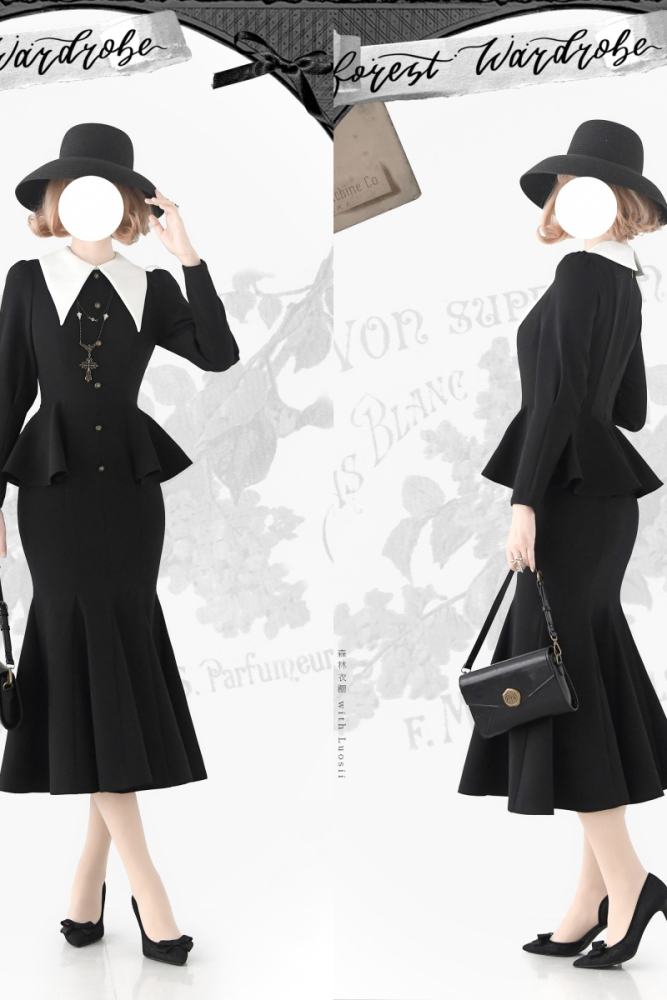 Forest Wardrobe Micro Wind Forest French Fishtail Dress