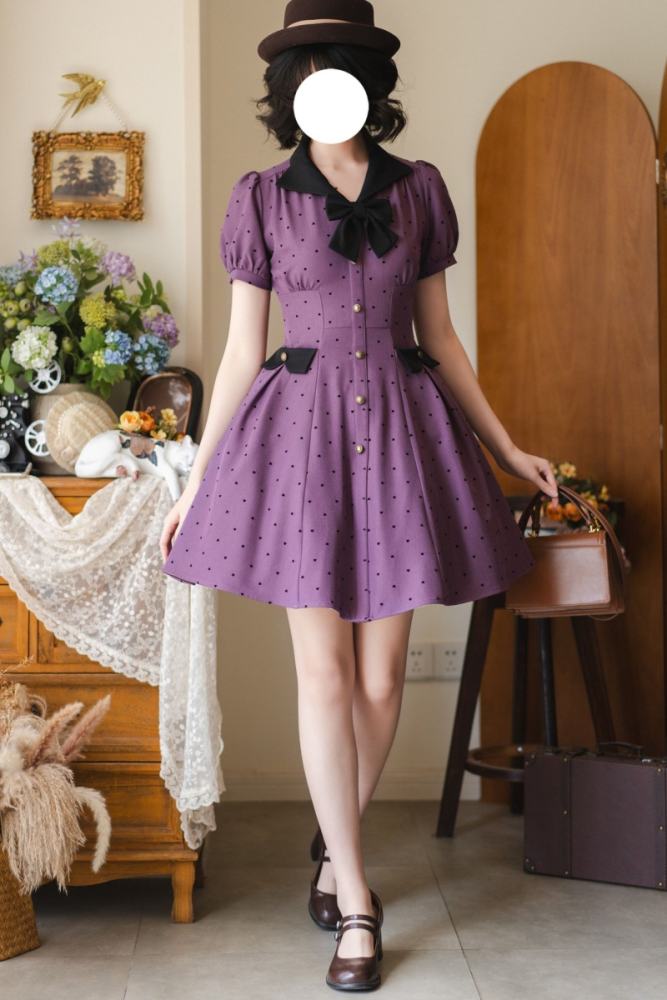Forest Wardrobe Forest Poluti Heart Shaped Polka Dots Dress