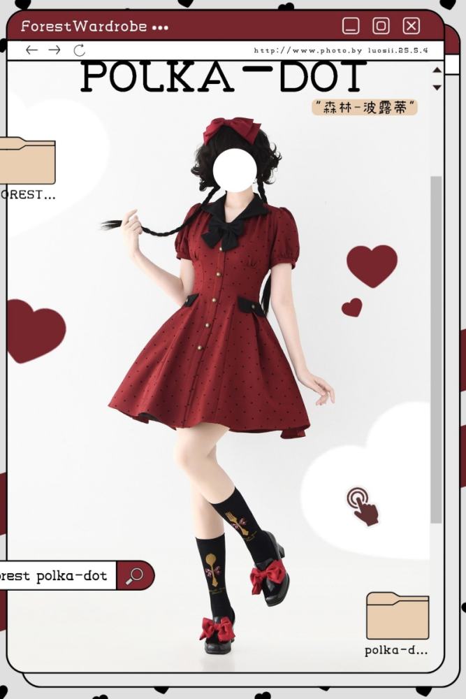 Forest Wardrobe Forest Poluti Heart Shaped Polka Dots Dress