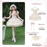 Withpuji Roses after Rain Apricot Printed Dress Lolita Clothes