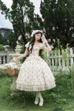 Withpuji Roses after Rain Apricot Printed Dress Lolita Clothes