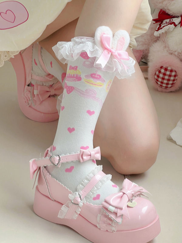 Sweet Ruffles Bows Lolita Shoes