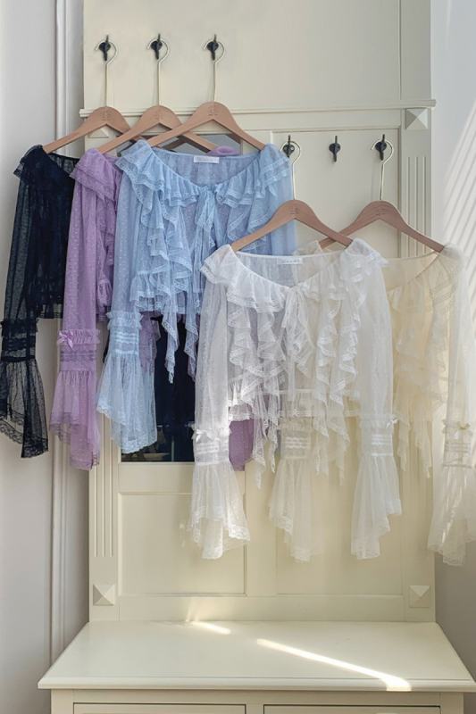 Withpuji Sunny Wind Summer Puff Sleeves Black Cardigan