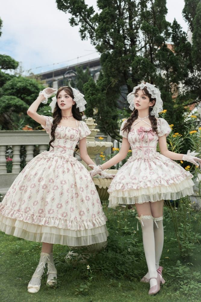 Withpuji Roses after Rain Apricot Headscarf Lolita Accessories