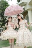 Withpuji Roses after Rain Apricot Printed Dress Lolita Clothes