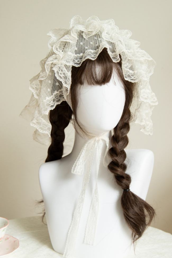 Withpuji Roses after Rain Apricot Headscarf Lolita Accessories