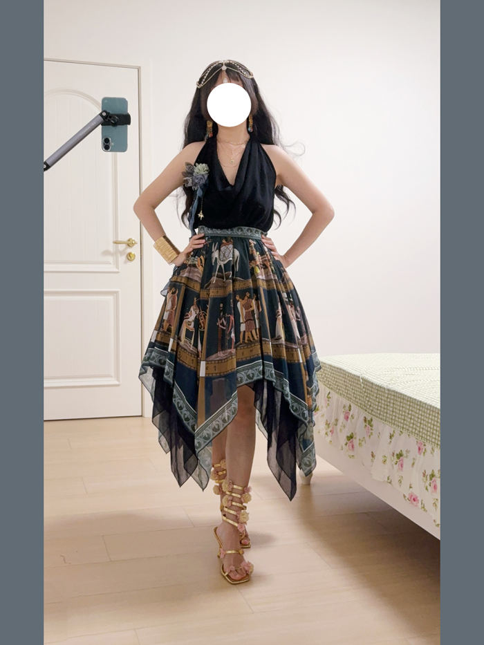 Miss Point Shamgrass Story Egyptian Style Blue Skirt Lolita Dress Custom-Tailor
