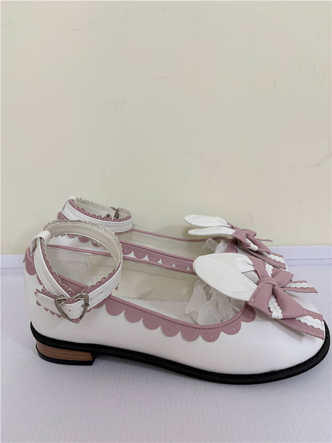Angelic Imprint- Sweet Bow Bunny Ears Lolita Flat Shoes