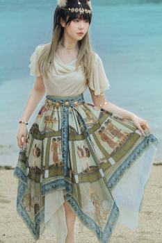 Shamgrass Story Egyptian Style Blue Skirt Lolita Dress Custom-Tailor