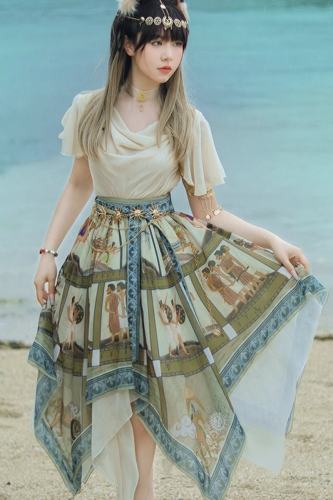 Shamgrass Story Egyptian Style Blue Skirt Lolita Dress Custom-Tailor