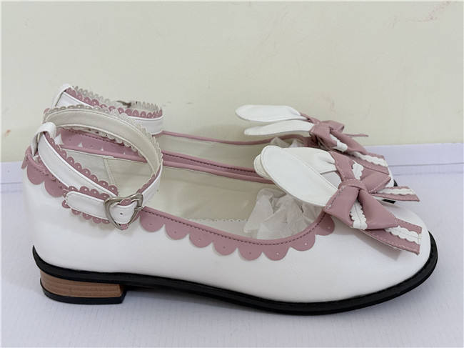 Angelic Imprint- Sweet Bow Bunny Ears Lolita Flat Shoes
