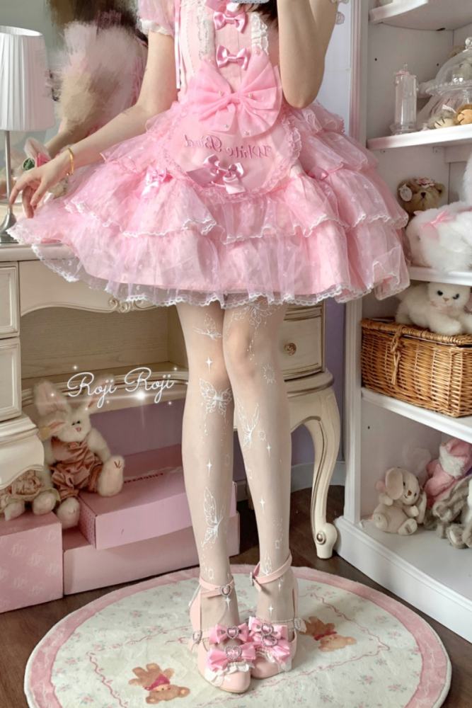 Roji Butterfly Dream Summer Shiro Print Lolita Tights