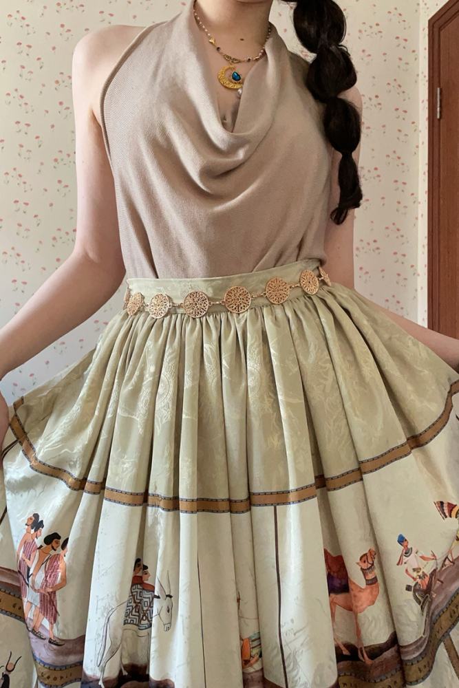 Miss Point Shamgrass Story Egyptian Style Blue Skirt Lolita Dress Custom-Tailor