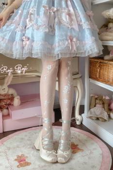 Roji Flowing Cherry Spring White Lolita Tattoo Pantyhouse