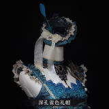 Peacock Feather Shiro Headbow Lolita Accesrioes