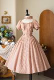 Forest Wardrobe Fragrance Forest French Vintage Striped Apricot Dress
