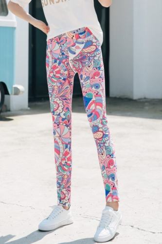 Spring Printed Thin Pink Lolita Tights