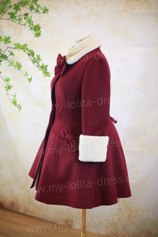 Square Collar Classic Lolita Coat with Removable Duck Down Layer