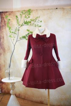 Square Collar Classic Lolita Coat with Removable Duck Down Layer