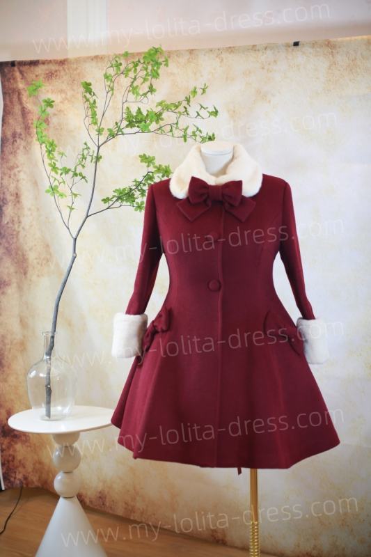 Square Collar Classic Lolita Coat with Removable Duck Down Layer