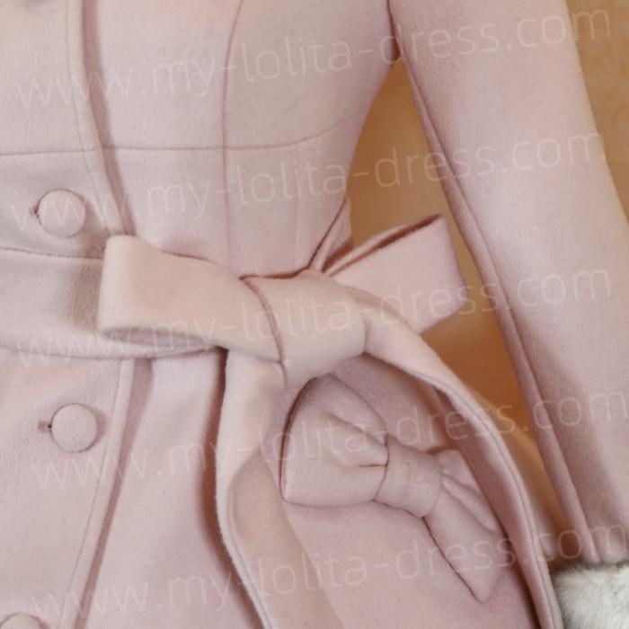 Commission Lolita Princess Winter Single-breasted Long Coat Fur Collar
