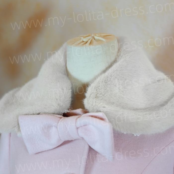 Commission Lolita Princess Winter Single-breasted Long Coat Fur Collar