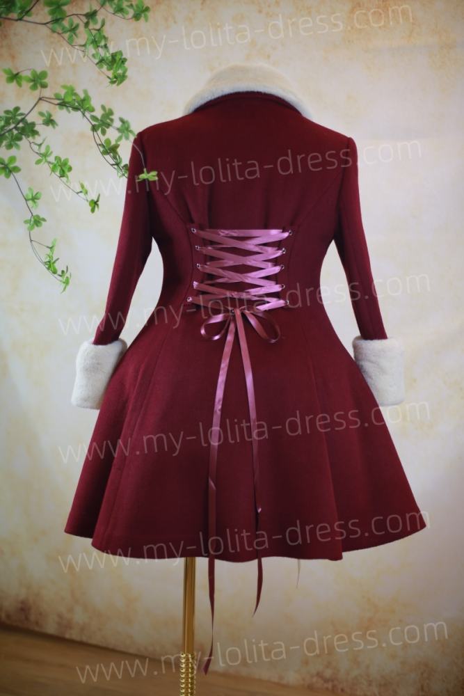 Square Collar Classic Lolita Coat with Removable Duck Down Layer