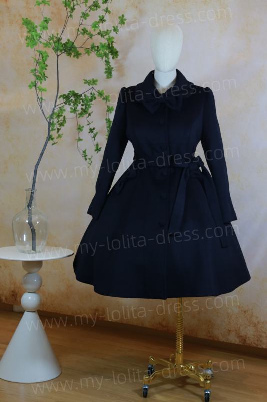 Commission Lolita Princess Winter Single-breasted Long Coat Fur Collar