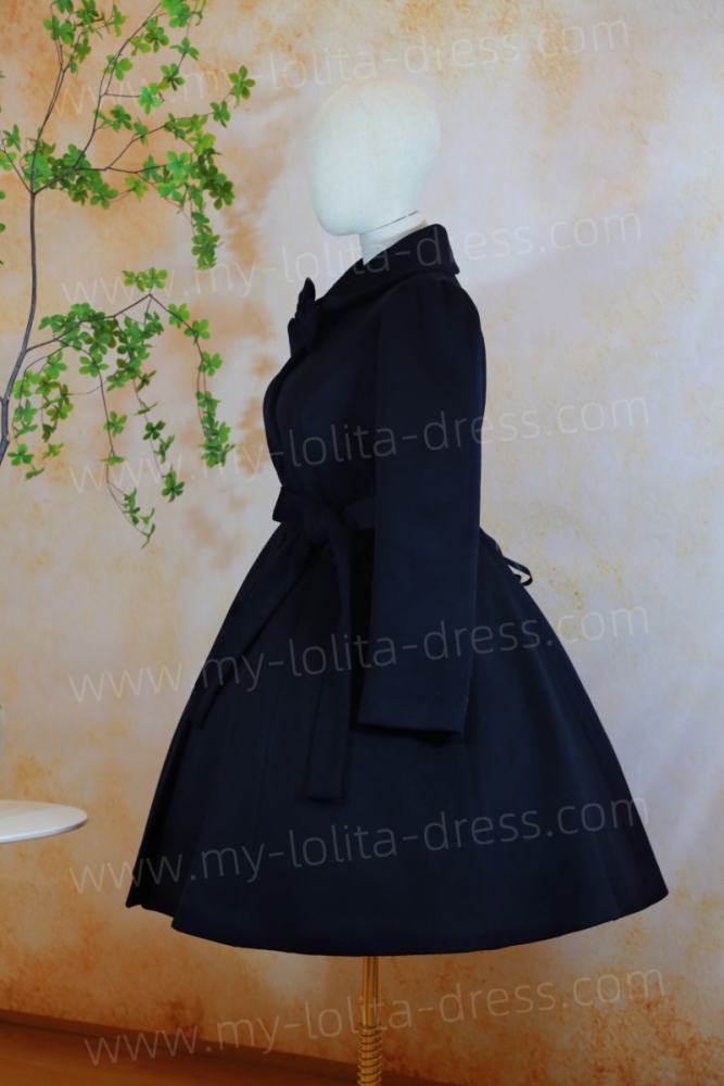 Commission Lolita Princess Winter Single-breasted Long Coat Fur Collar