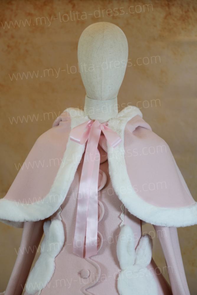 Commission Pink Kawaii Bunny Cape Jacket Winter Lolita Coat