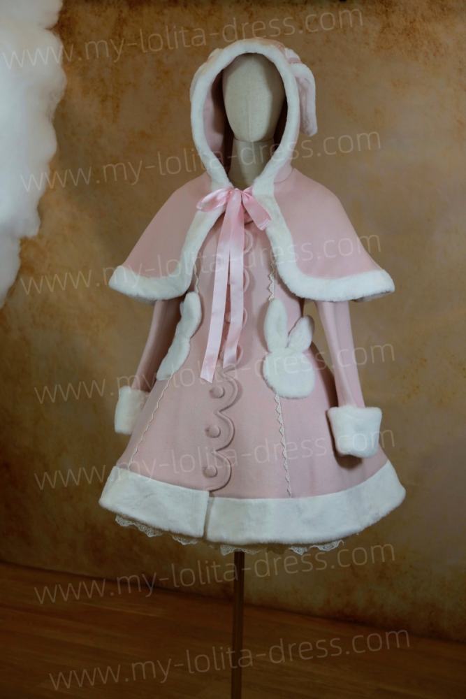 Commission Pink Kawaii Bunny Cape Jacket Winter Lolita Coat