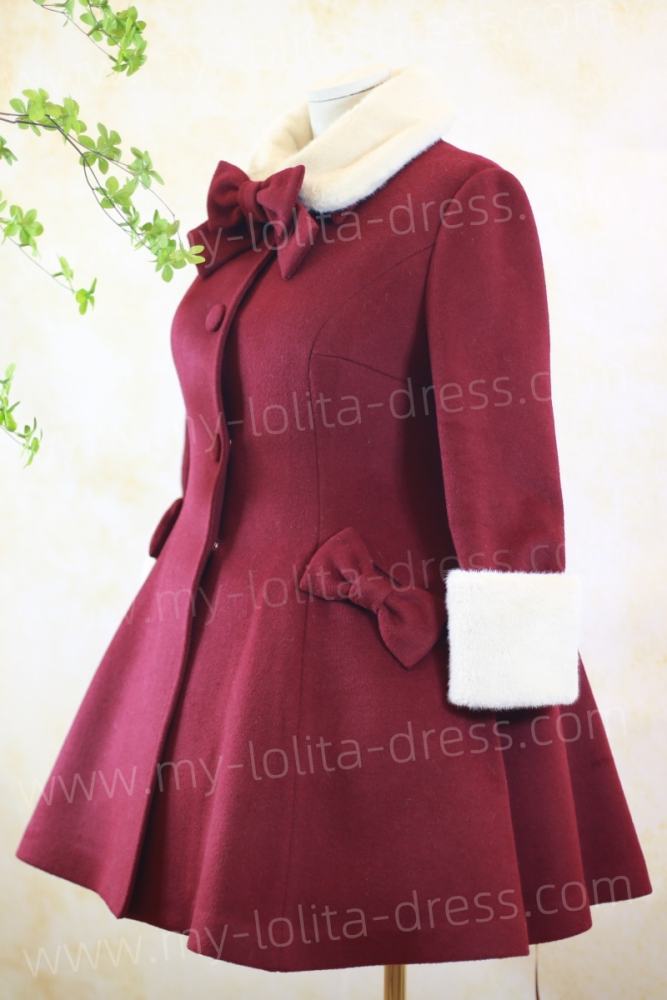 Square Collar Classic Lolita Coat with Removable Duck Down Layer