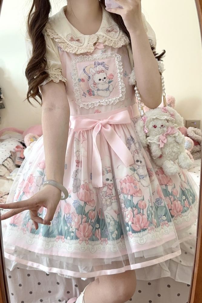 (BFM) Sweet Printed Lolita Salopette Dress