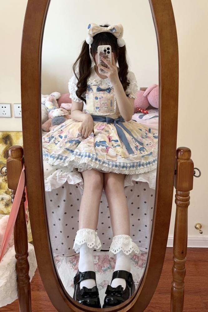(BFM) Sweet Printed Lolita Salopette Dress