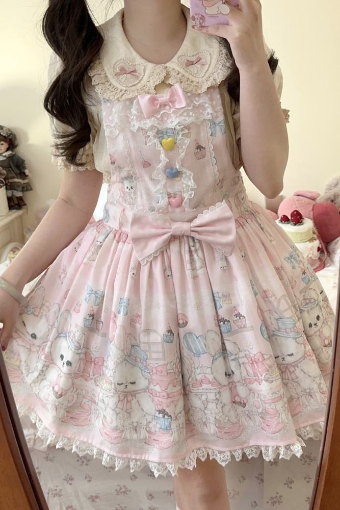 (BFM) Sweet Printed Lolita Salopette Dress