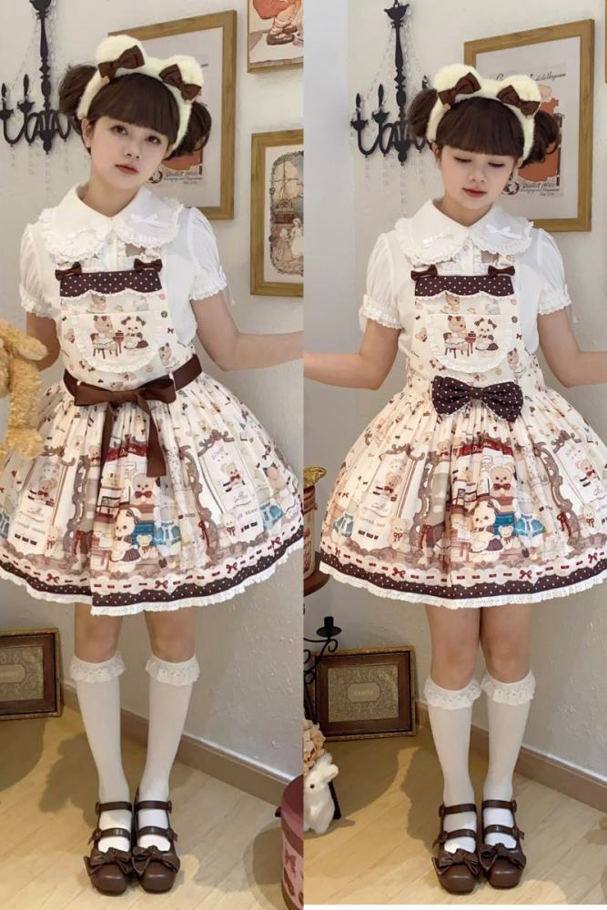 (BFM) Sweet Printed Lolita Salopette Dress
