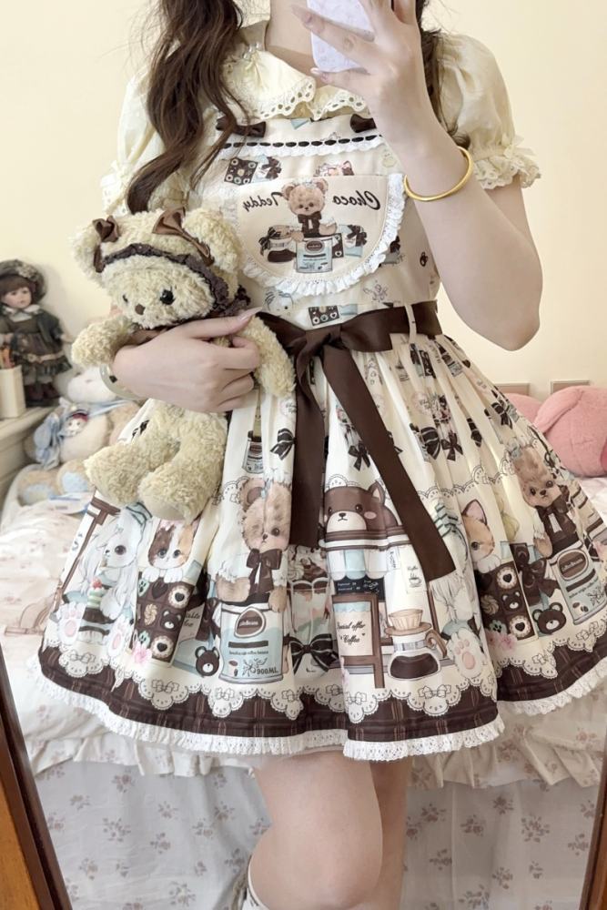 (BFM) Sweet Printed Lolita Salopette Dress