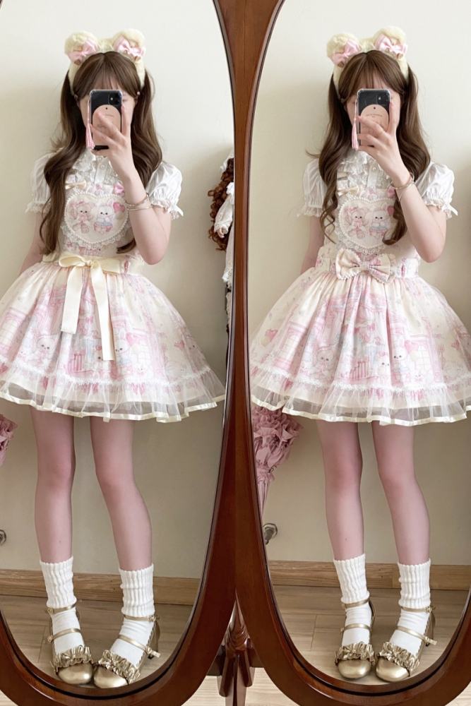 (BFM) Sweet Printed Lolita Salopette Dress