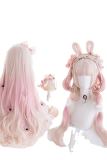 Light Golden Pink Curls Lolita Wig 75cm Long