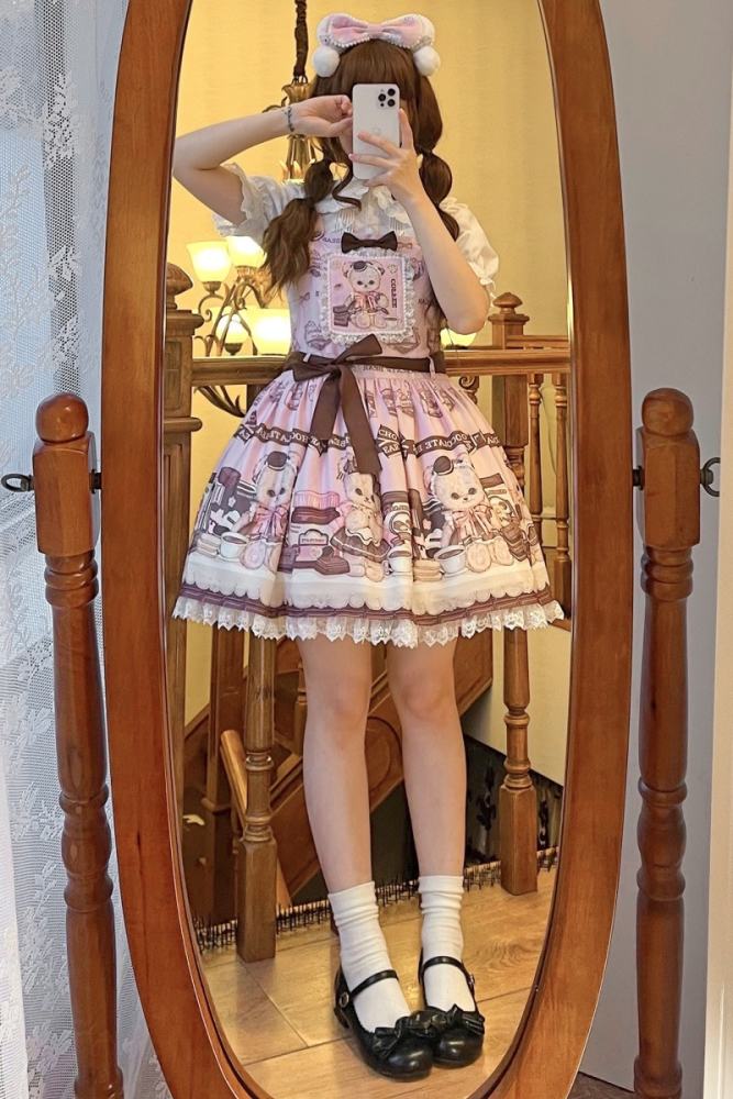(BFM) Sweet Printed Lolita Salopette Dress