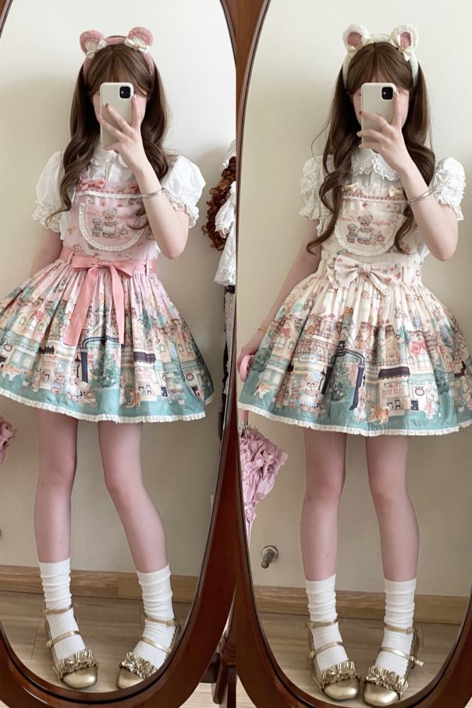 (BFM) Sweet Printed Lolita Salopette Dress