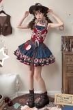 Honey Machine Apple Trap Denim One Piece Dress Lolita Clothes