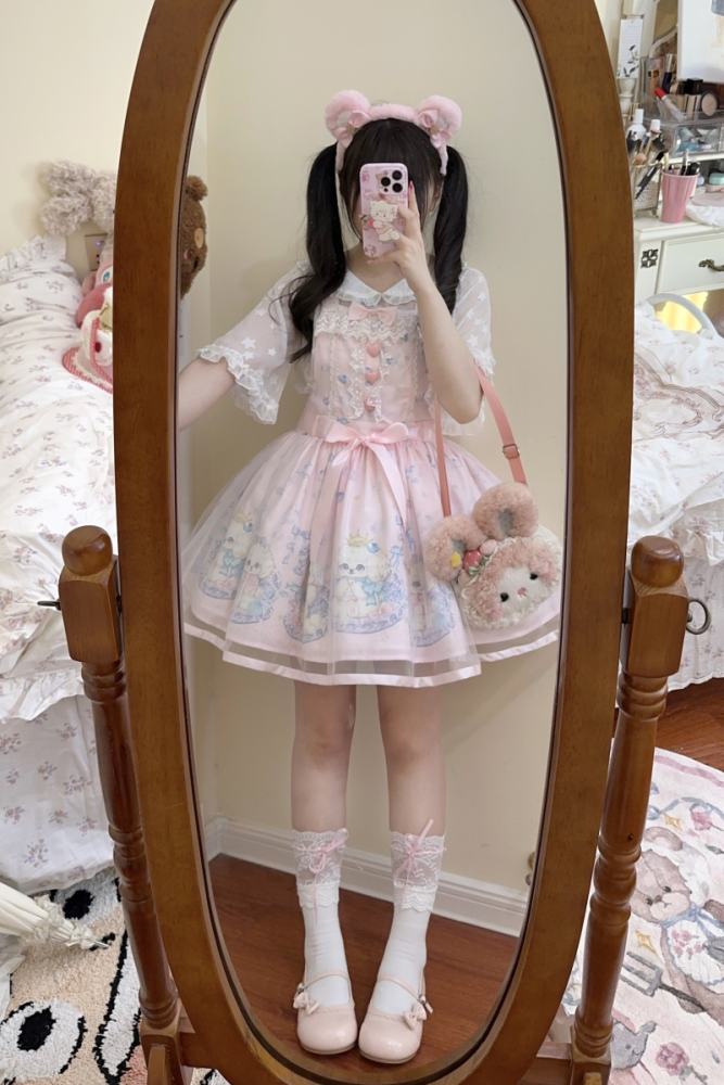 (BFM) Sweet Printed Lolita Salopette Dress