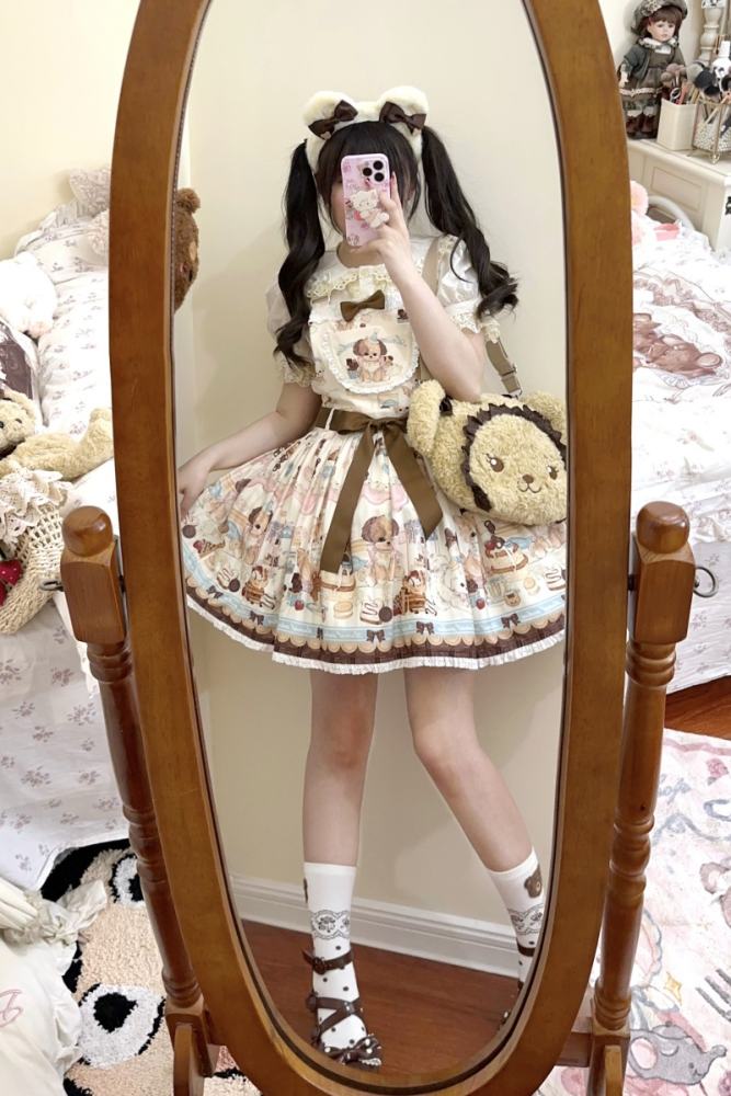 (BFM) Sweet Printed Lolita Salopette Dress