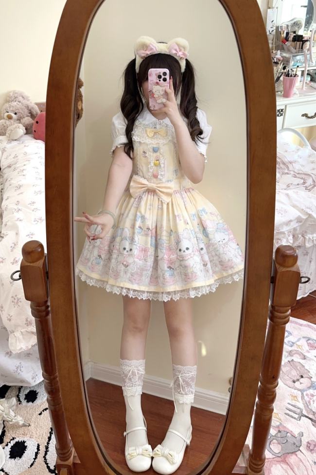 (BFM) Sweet Printed Lolita Salopette Dress