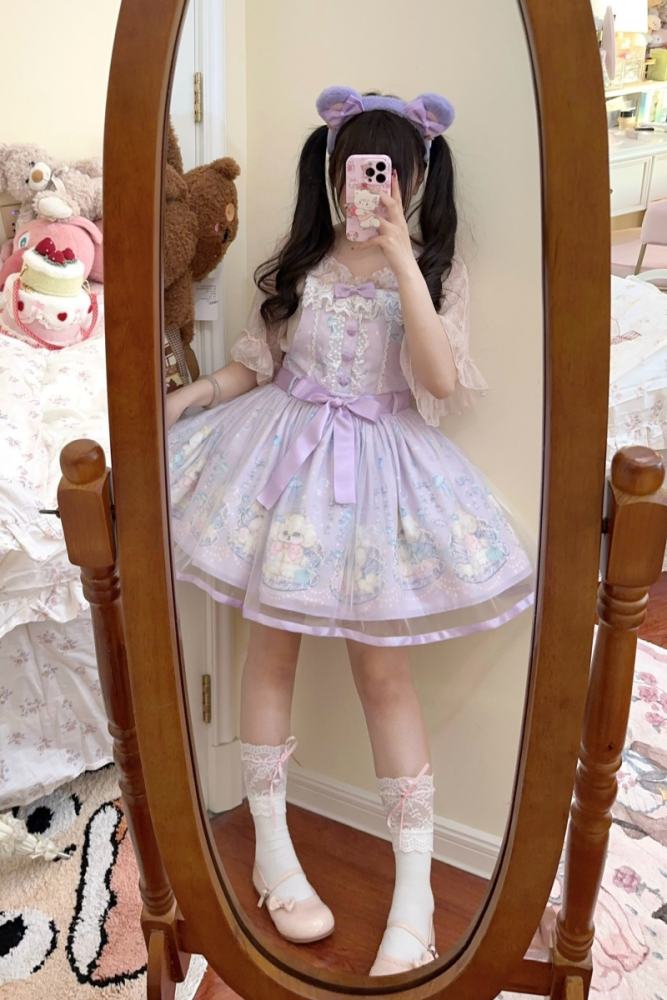 (BFM) Sweet Printed Lolita Salopette Dress