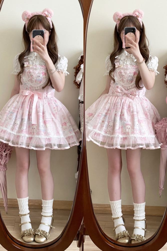 (BFM) Sweet Printed Lolita Salopette Dress