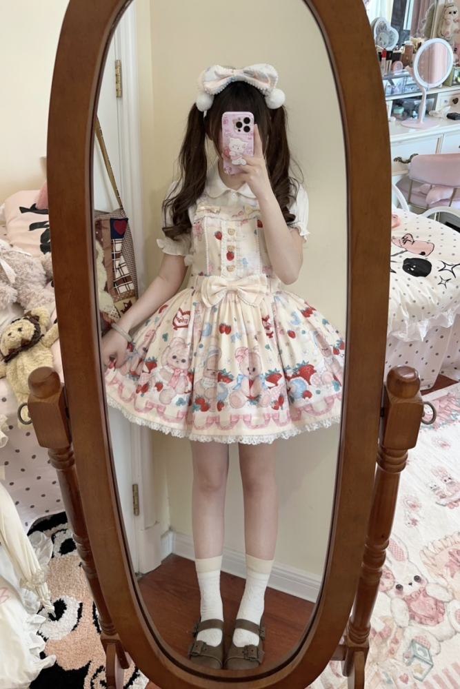 (BFM) Sweet Printed Lolita Salopette Dress